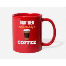 Brother Powered By Coffee Red Mugs